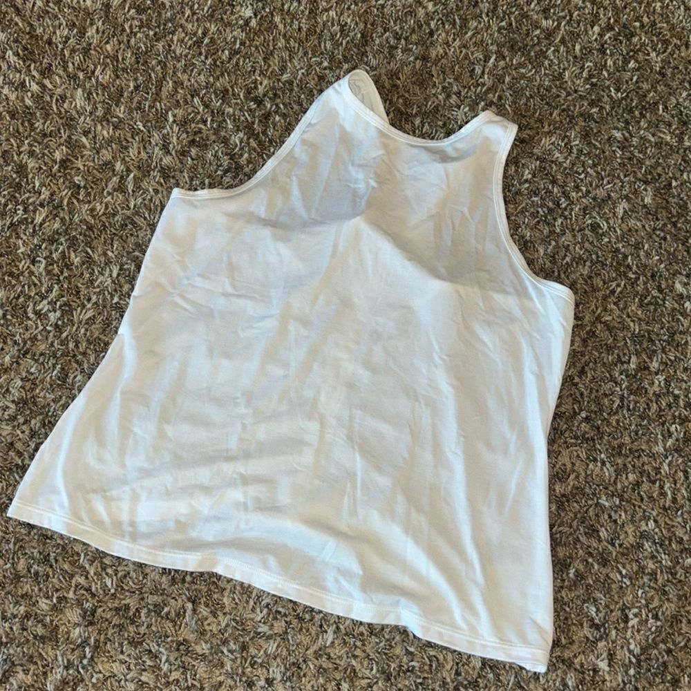 Calme by Johnny Was white workout tank top size S.